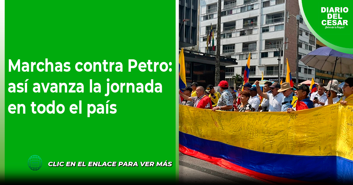 [FOTOS] Marchas contra Petro: así avanza la jornada en todo el país